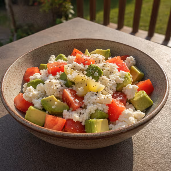 Avocadosalade met cottage cheese