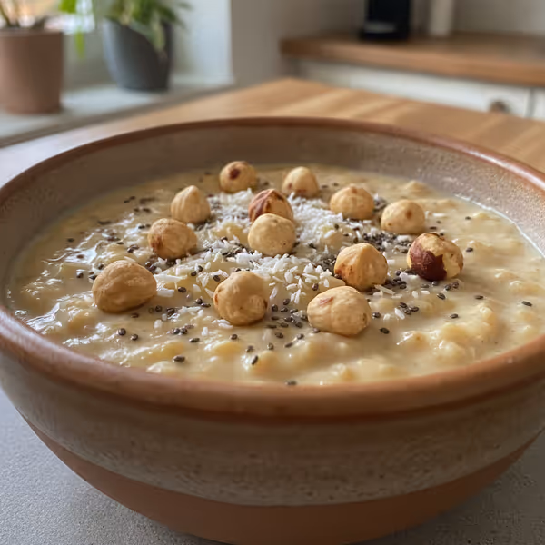 Banaan-hazelnoot-kokospudding met chia