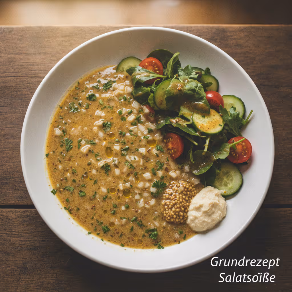 Basisrecept slasaus, klaar om te serveren