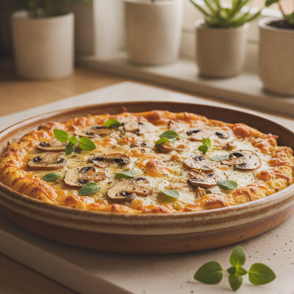 Bloemkoolpizza, klaar om te serveren